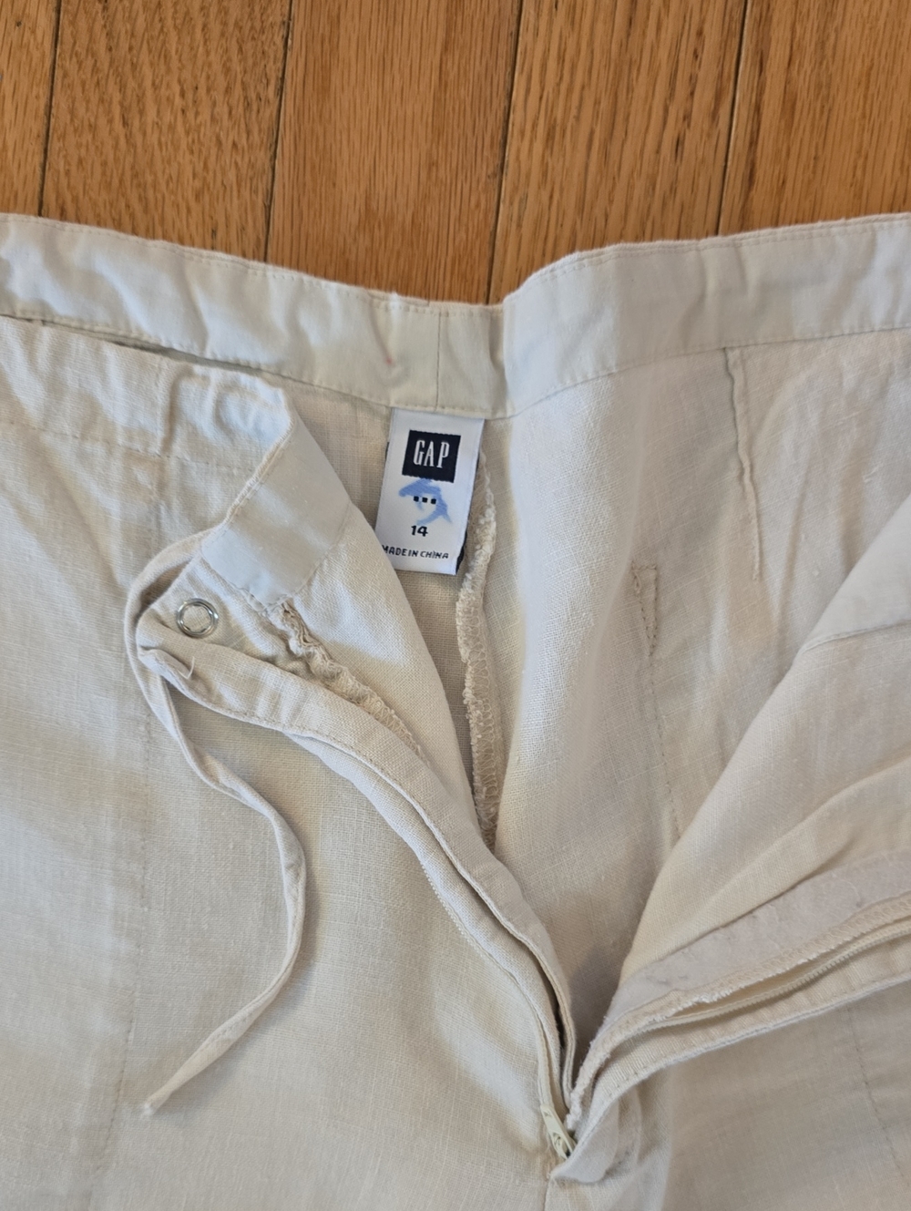 GAP Cream Linen-Blend Pants